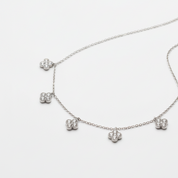 Pendente 5 quadrifogli argento - composizione elegante