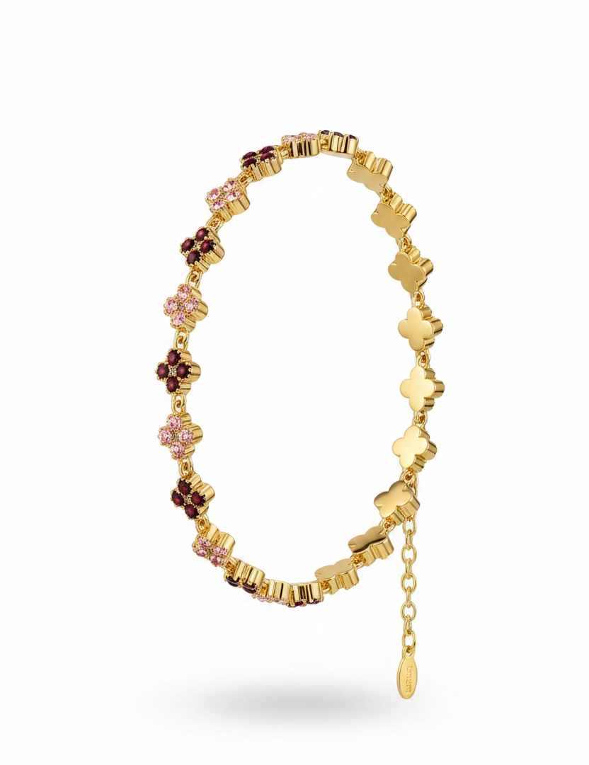 Red Burgundy Clover Bracelet