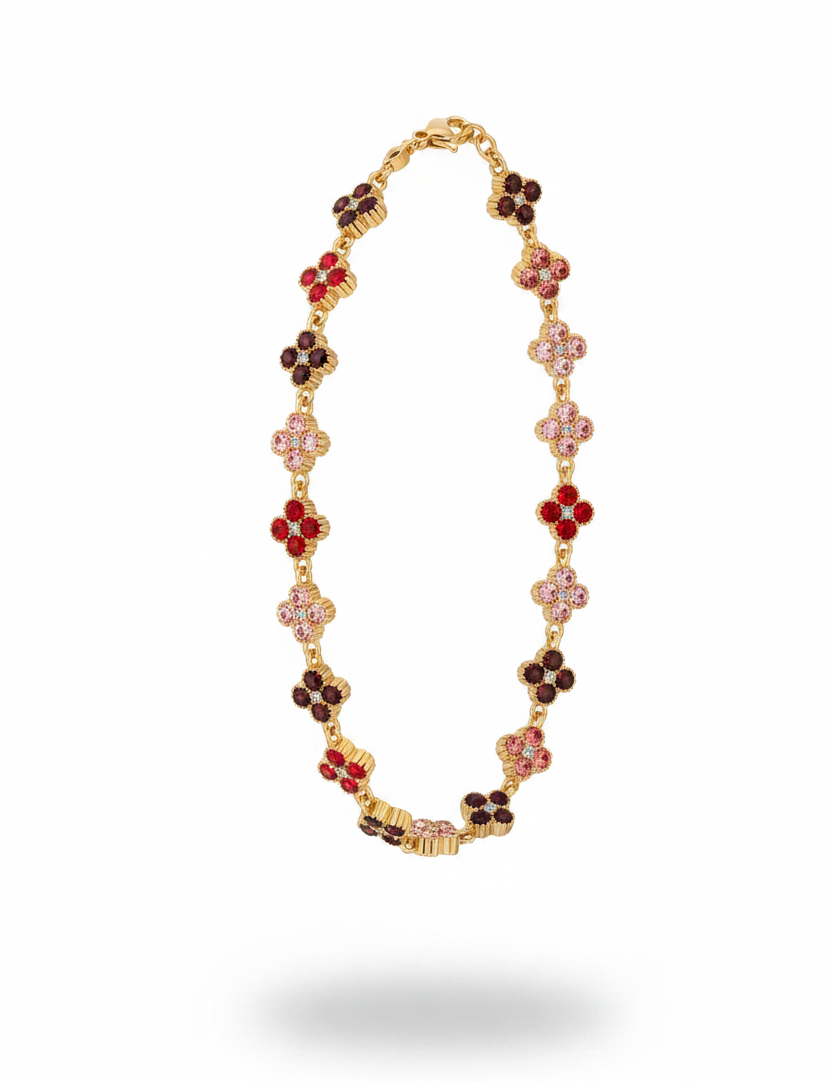 Red Three-Color Clover Bracelet