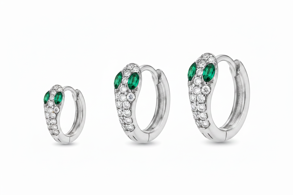 Serpente huggie argento – tutte e tre argento