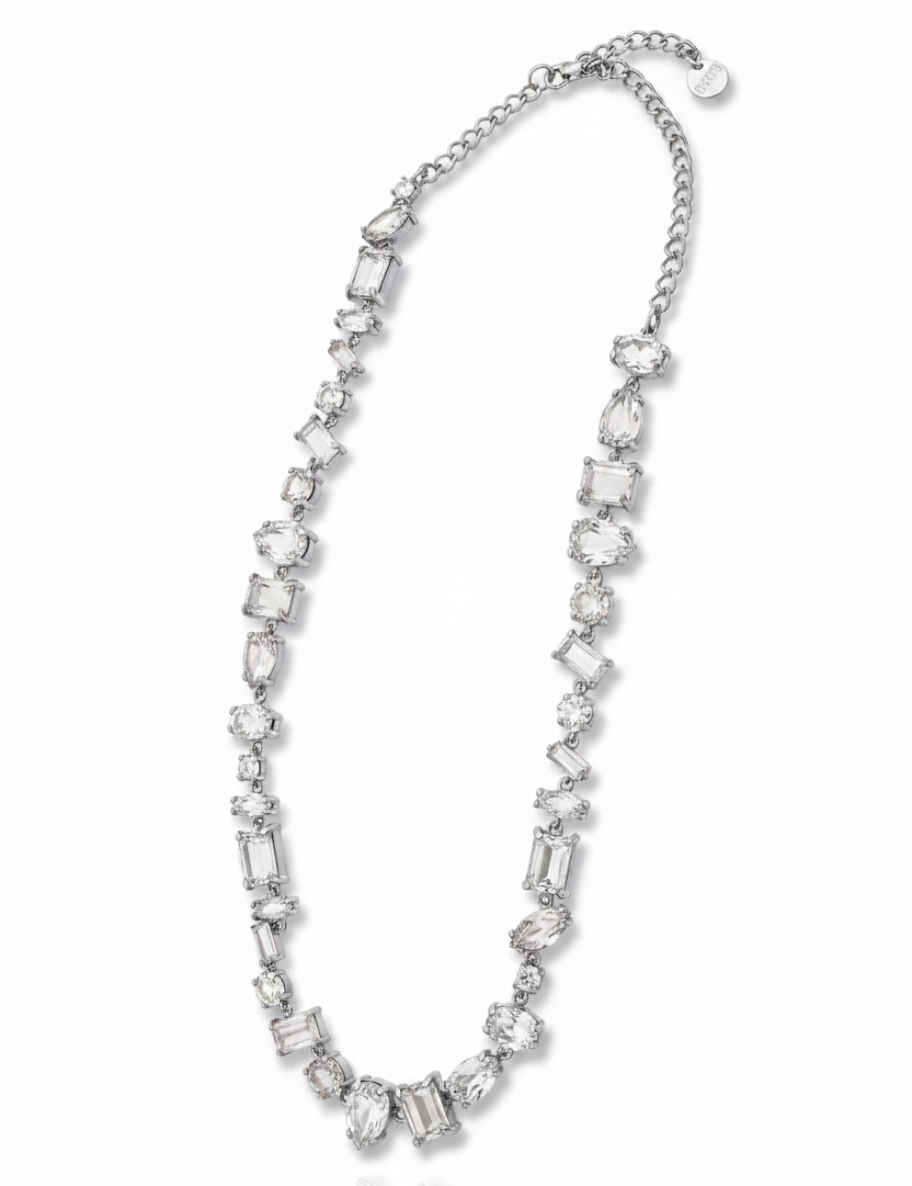 Silver All-Clear Crystal Necklace