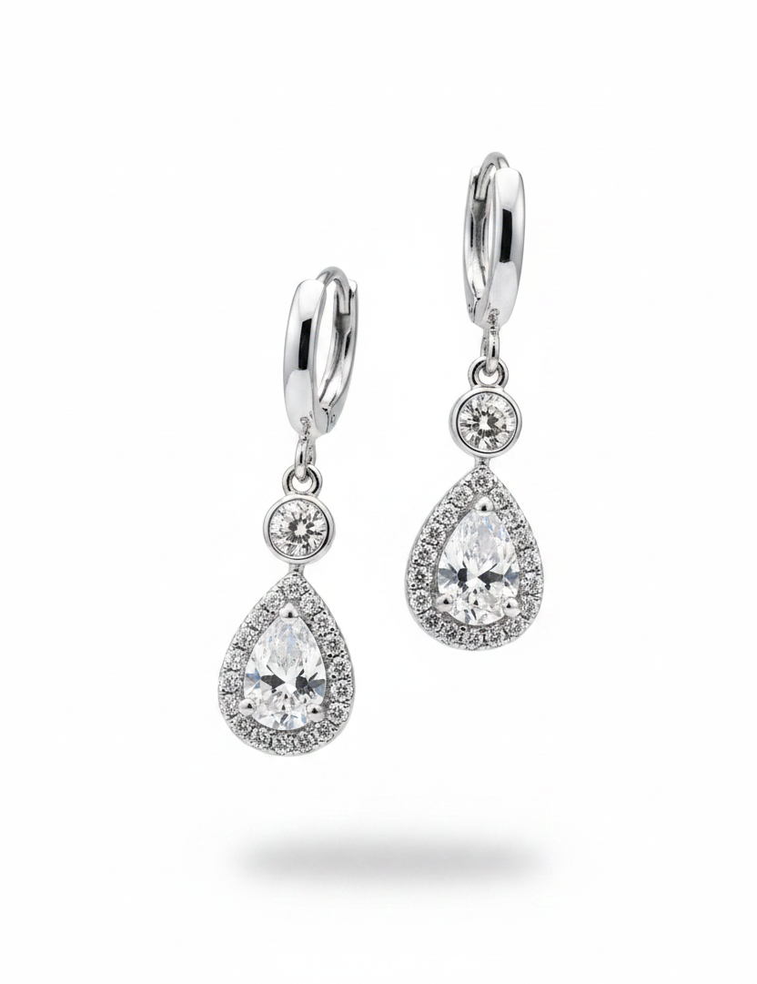 Silver Drop Earrings – Angle