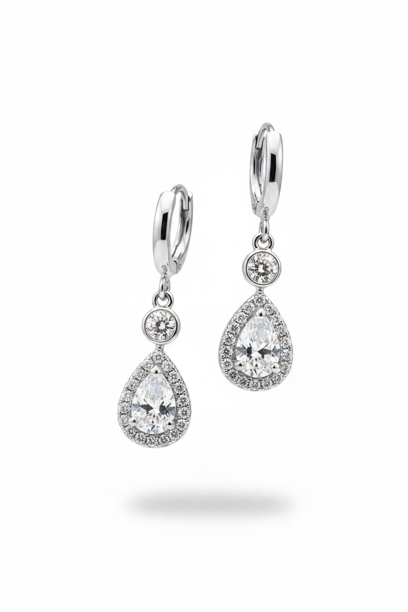 Silver Drop Earrings – Angle