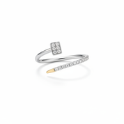Silver nail wrap spiral ring