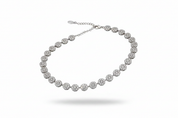 Silver pavé cluster choker necklace