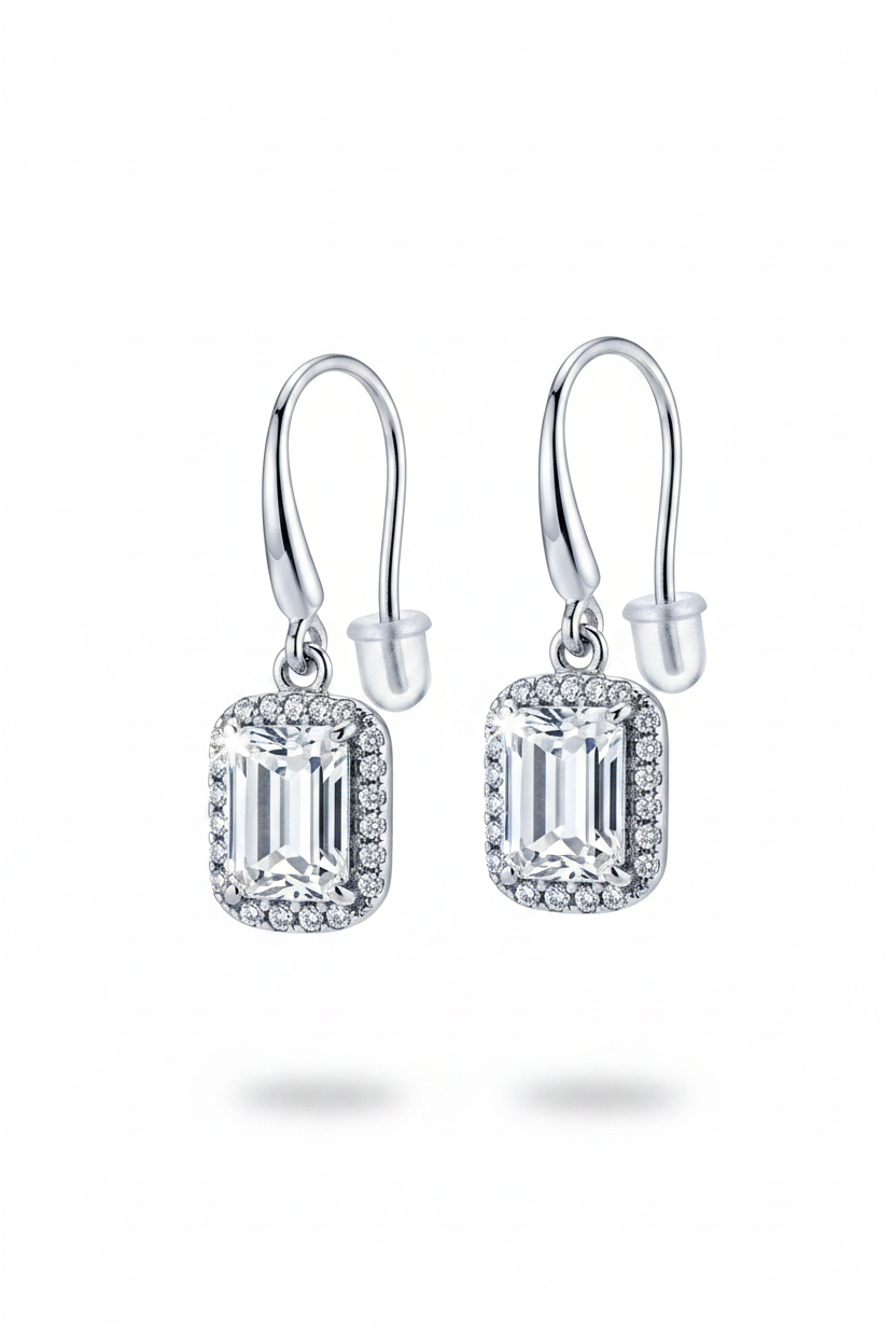 Silver shepherd hook earrings