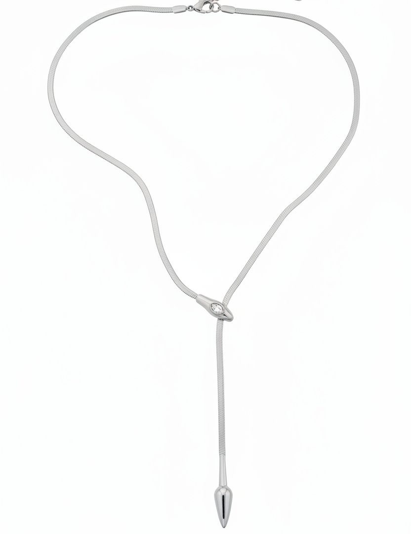 Silver snake lariat identical to gold