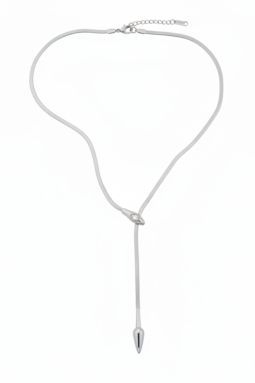 Silver snake lariat identical to gold