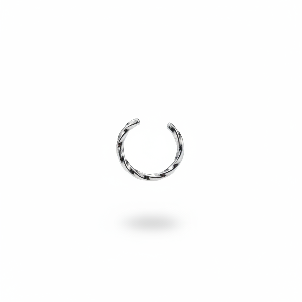 Silver Thin Twisted Ear Cuff