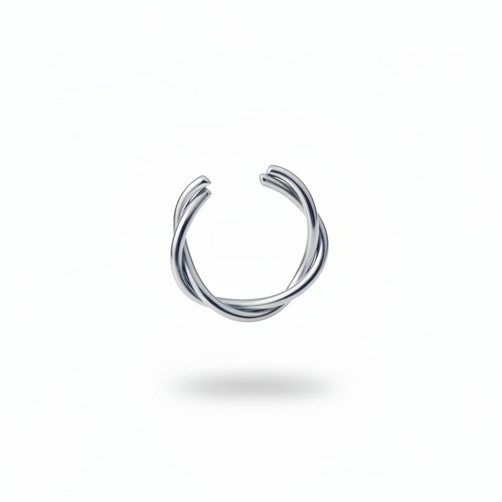 Silver Twisted Ear Cuff