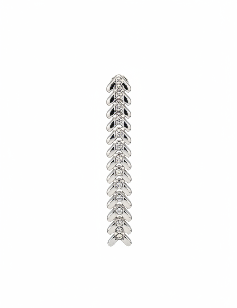 Spiga cristalli argento - frontale