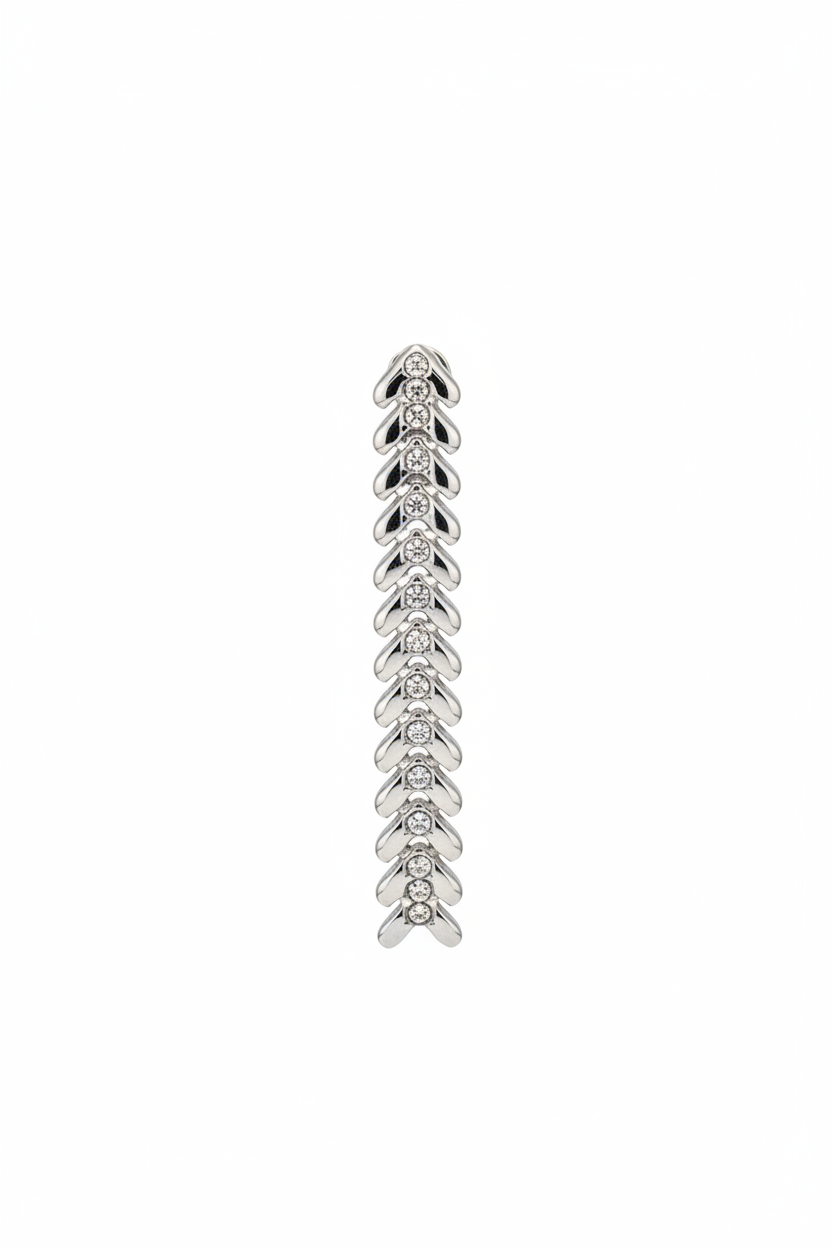 Spiga cristalli argento - frontale