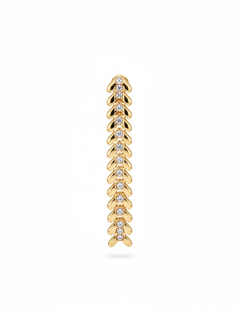 Spiga cristalli oro - frontale