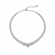 Tennis necklace V-shape - argento