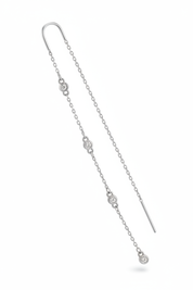 Threader diamantini bezel argento