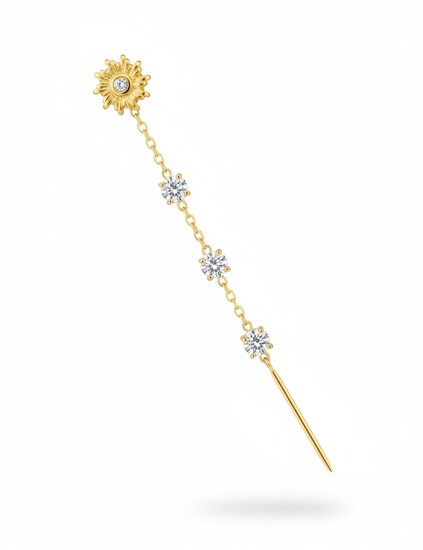 Threader sole diamantini oro