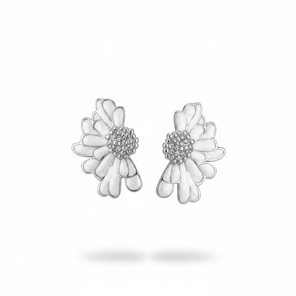 Ventaglio argento bianco perlato – vista singola