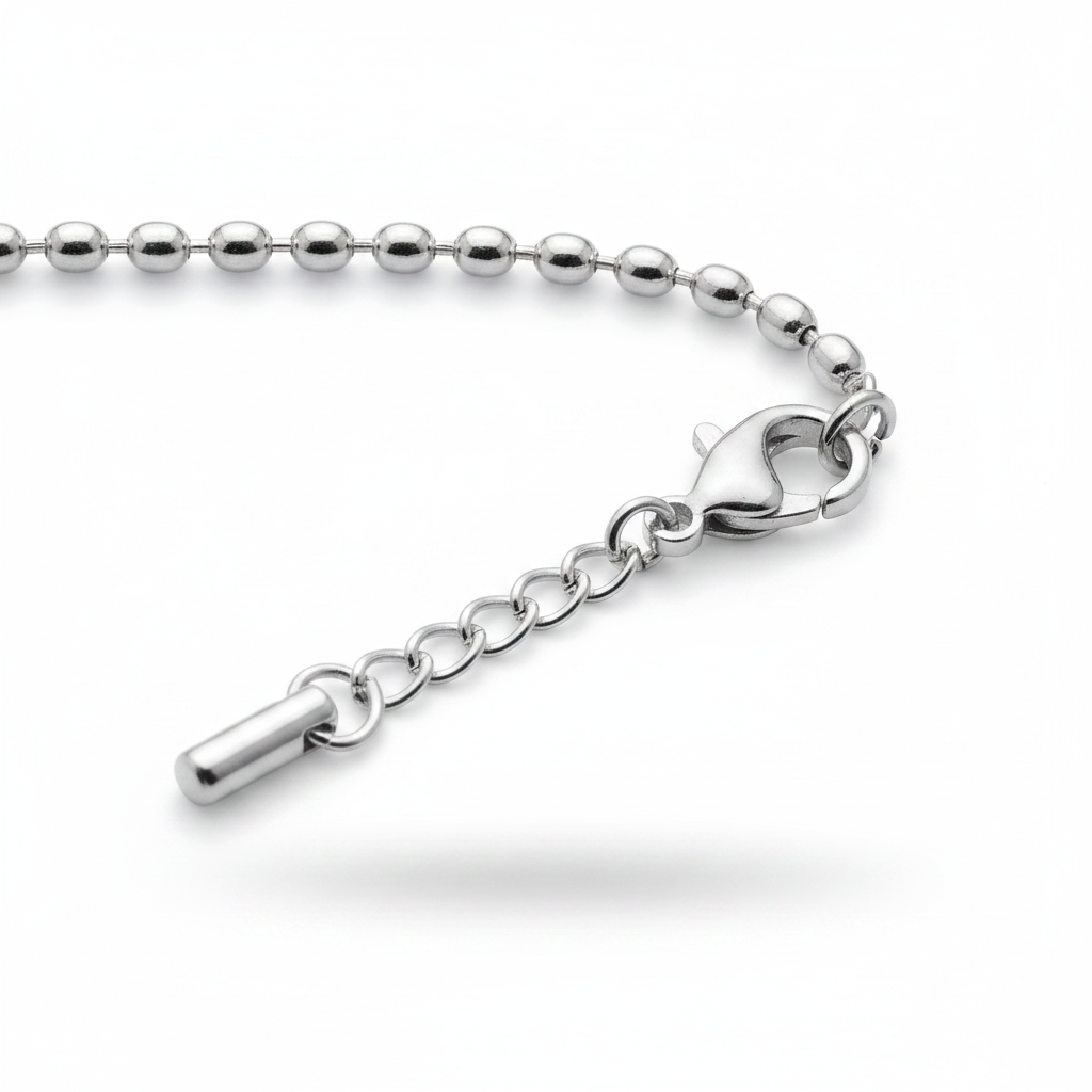 Zoom cavigliera ball chain argento